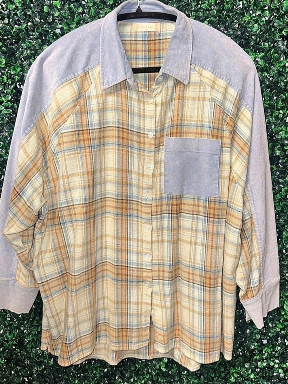 Altar’d 2State Plaid Colorblock Button Down Shirt Size XS Like New